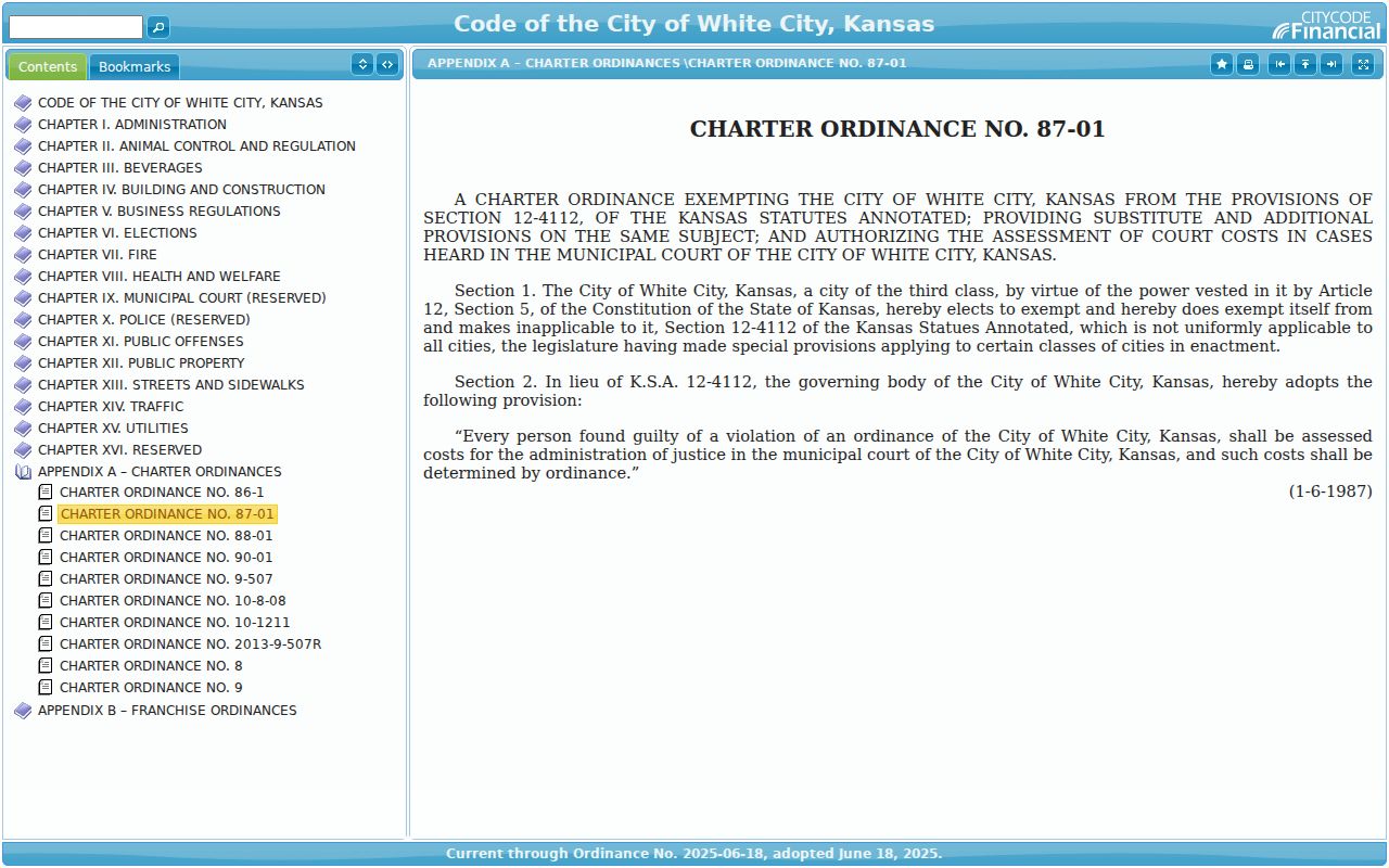 White City court docket municipal court code authority