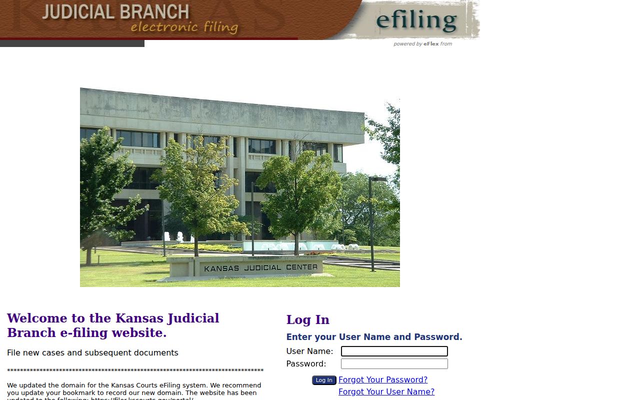 Kansas eFlex login for Morris County civil docket filings