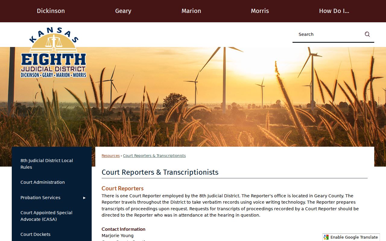 Morris County court records transcriptionist and electronic recording information